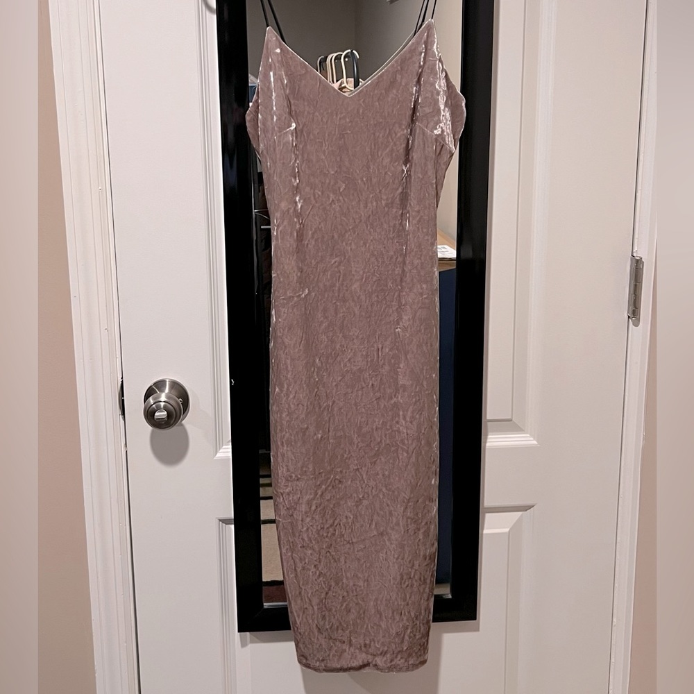 Lavender Crush Velvet Spaghetti Strap Dress